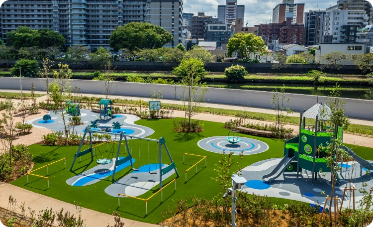 地域に開かれた緑地と公園